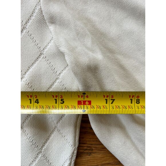 OPENING CEREMONY Cream Diamond Pattern Flare Sleeve Sweater   Women's Size Small - Picture 10 of 11